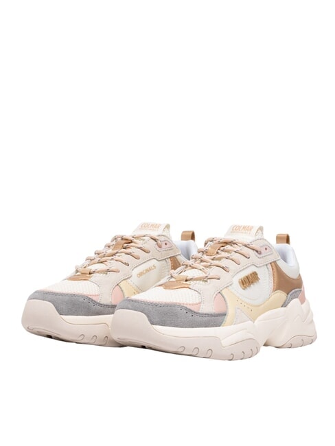 COLMAR TESS VENUS Baskets blanc/rose poudré/or - Chaussures Femme