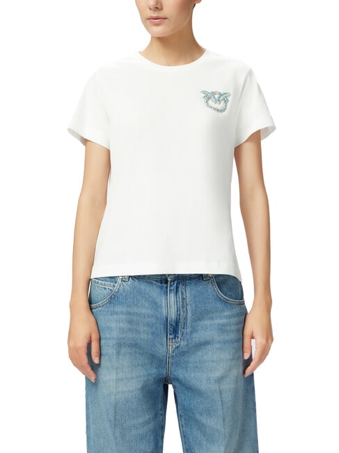 PINKO NAMBRONE  T-shirt en coton blanc-blanc comme neige - T-shirt