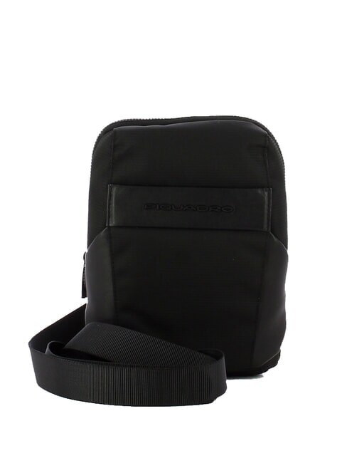 PIQUADRO WOODY Sac en cuir et tissu Noir - Sacs en Bandoulières pour Homme
