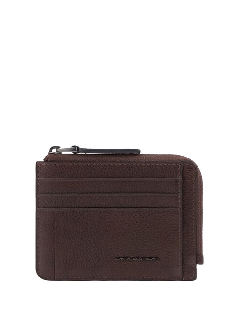 PIQUADRO PAAVO  Porte-cartes / Porte-monnaie en cuir MORO - Portefeuilles Homme