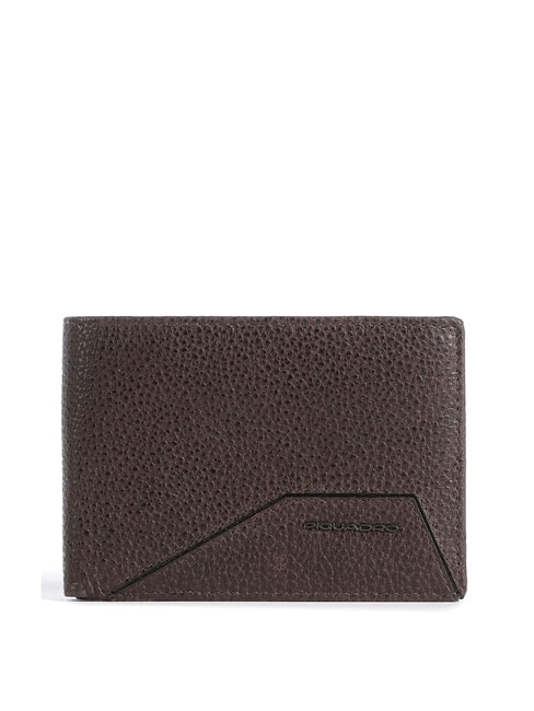 PIQUADRO RHINO Portefeuille en cuir, avec rabat MORO - Portefeuilles Homme