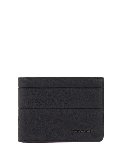 PIQUADRO PAAVO Porte-monnaie en cuir avec rabat Noir - Portefeuilles Homme