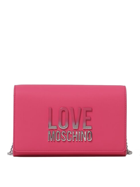 LOVE MOSCHINO CHAIN Lettering Sac à bandoulière fuchsia - Sacs pour Femme