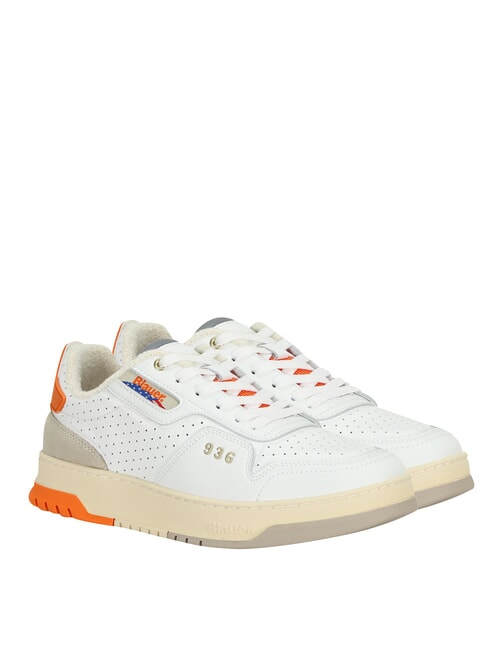 BLAUER HARPER Baskets blanc/orange - Chaussures Homme