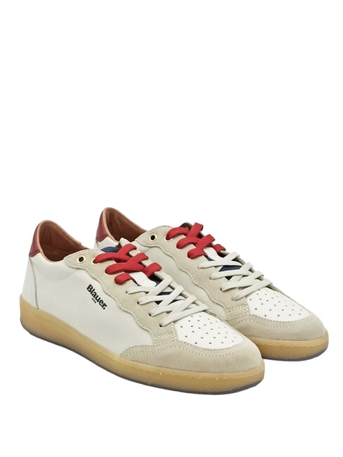 BLAUER MURRAY Baskets blanc/rouge/marine - Chaussures Homme