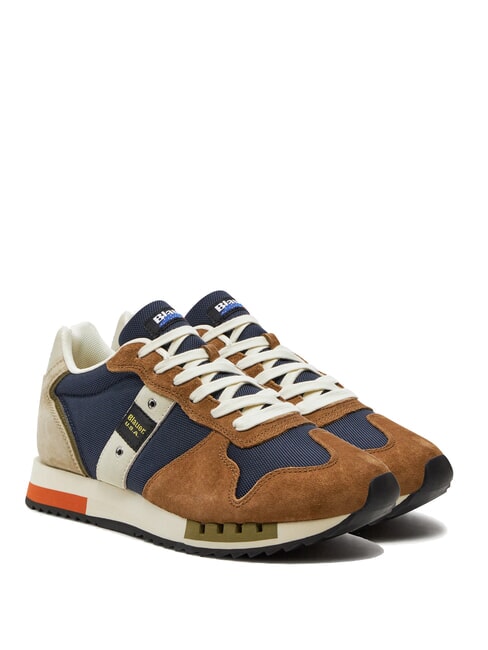 BLAUER QUEENS Baskets de course cognac/marine - Chaussures Homme
