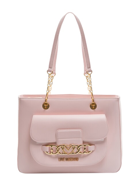 LOVE MOSCHINO HEART CHAIN Sac cabas porté épaule Rose - Sacs pour Femme