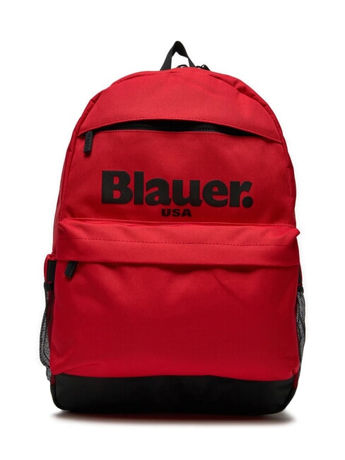 BLAUER BASIC Sac à dos avec maxi logo imprimé rouge - Sacs à dos pour l'École & les Loisirs