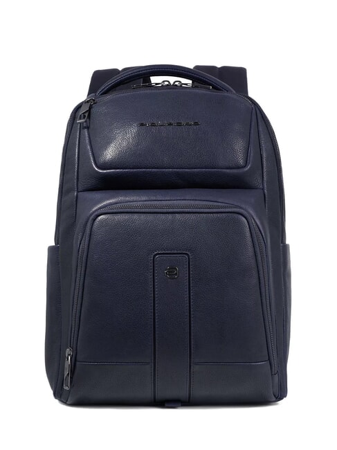 PIQUADRO CARL Sac à dos PC 14", en cuir bleu - Sacs à dos pour ordinateur portable