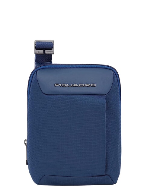 PIQUADRO MACBETH Petit sac en cuir et tissu bleu - Sacs en Bandoulières pour Homme