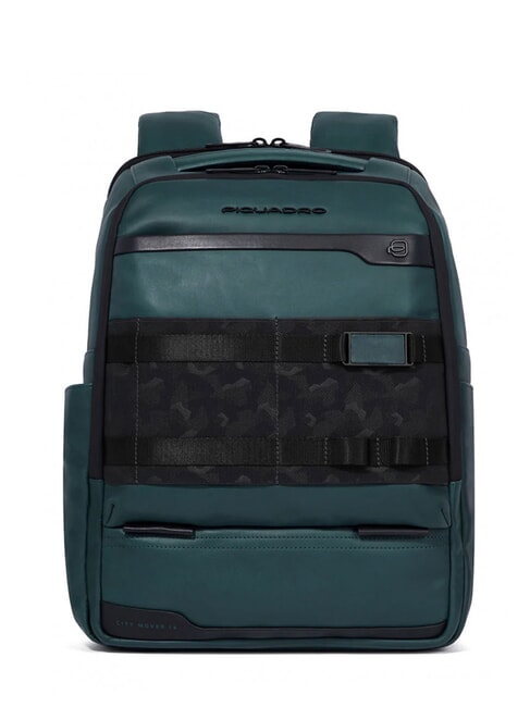 PIQUADRO FXP Sac à dos en cuir pour ordinateur portable 14 pouces VERT - Sacs à dos pour ordinateur portable