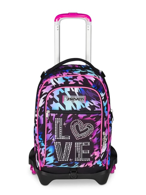 SEVEN GLOW LOVE JACK 3WD Sac à dos à roulettes amovible, 3 roues Noir - Sacs à dos à roulettes
