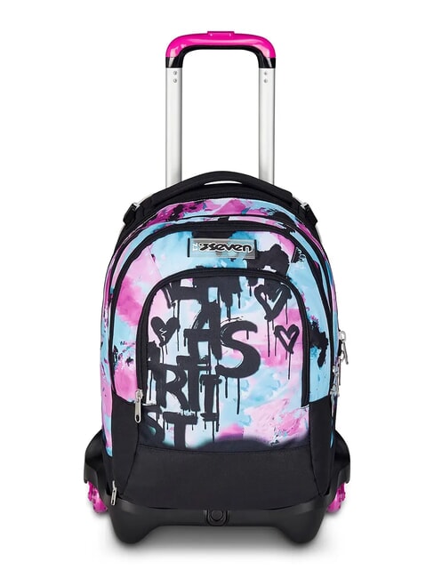 SEVEN GRAFFITI GIRL JACK 3WD Trolley 2 sacs à dos détachables, 3 roues crépuscule - Sacs à dos à roulettes