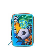 SJGANG TINYPATCH BOY Trousse à crayons 3 zips complète avec kit scolaire - Étuis et Accessoires