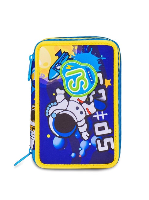 SJGANG FLYROCKET BOY Trousse à crayons 3 zips complète avec kit scolaire jaune fluorescent - Étuis et Accessoires