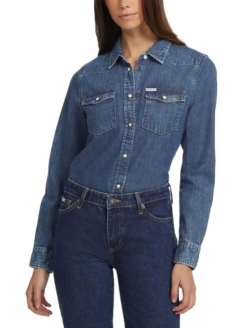 GUESS JEANS SLIM DENIM Chemise en jean à manches longues gj lavage foncé - Chemises