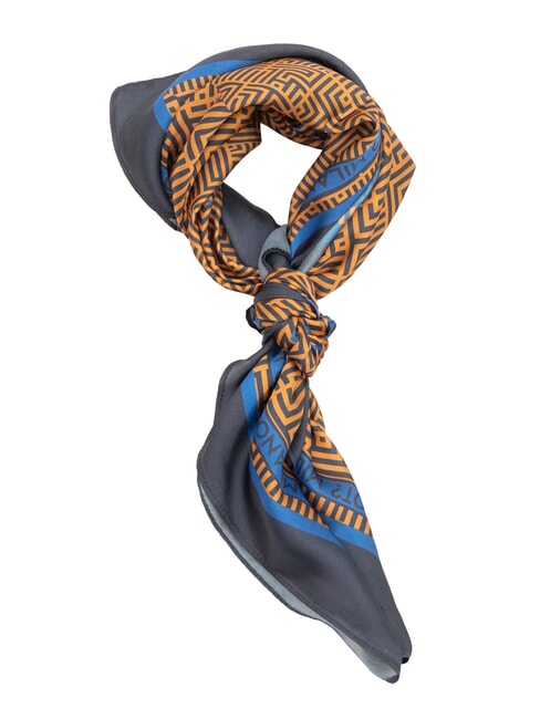 YNOT STAMPA ALL OVER Foulard carré en soie moutarde - Écharpes