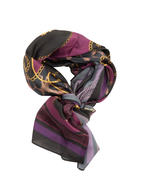 YNOT STAMPA ALL OVER Foulard carré en soie chaîne lion - Écharpes