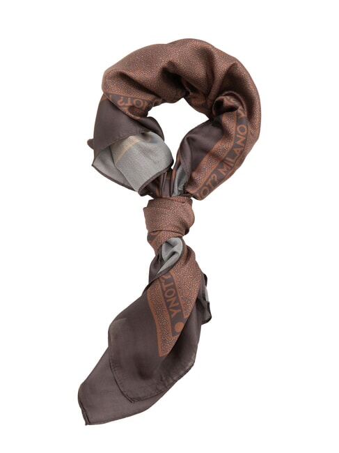 YNOT STAMPA ALL OVER Foulard carré en soie bronze - Écharpes