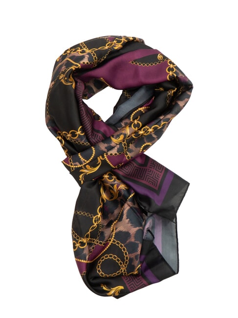 YNOT STAMPA ALL OVER Foulard rectangulaire en soie chaîne lion - Écharpes