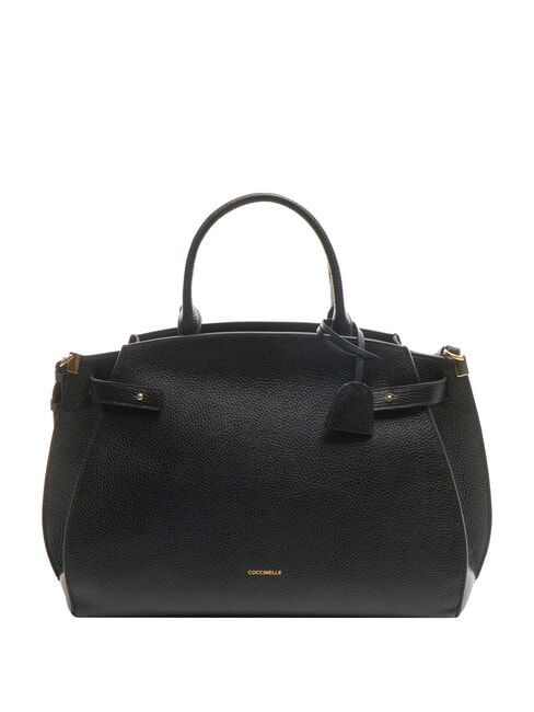 COCCINELLE KLICHE Sac à main en cuir martelé Noir - Sacs pour Femme