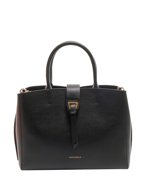 COCCINELLE ALBA Sac fourre-tout en cuir martelé Noir - Sacs pour Femme