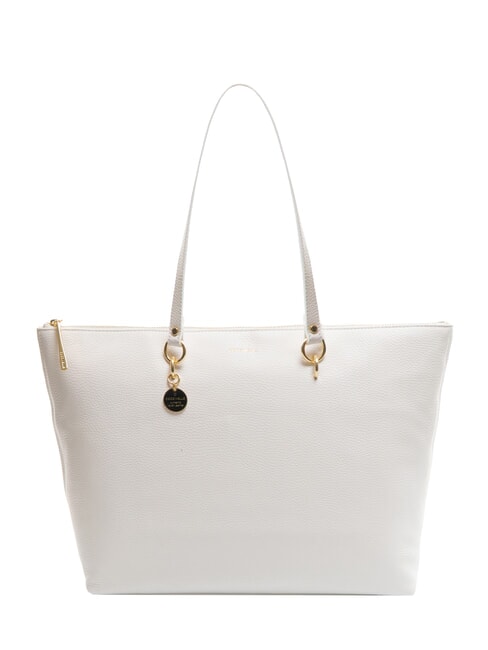 COCCINELLE ALPHA Sac shopping en cuir martelé blanc brillant - Sacs pour Femme