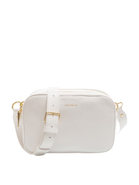COCCINELLE ALPHA Sacoche pour appareil photo en cuir martelé blanc brillant - Sacs pour Femme