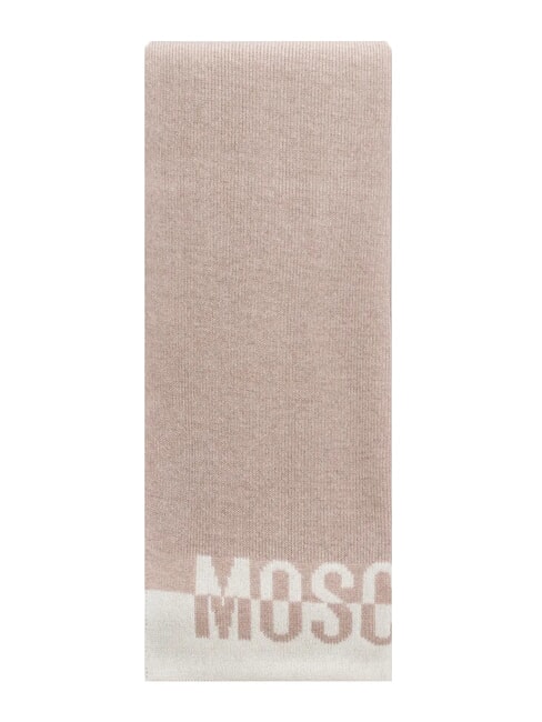 MOSCHINO BICOLOR Écharpe avec logo beige - Écharpes
