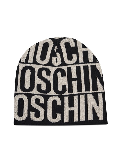 MOSCHINO LOGO ALL OVER Calotte noir/beige - Bonnets
