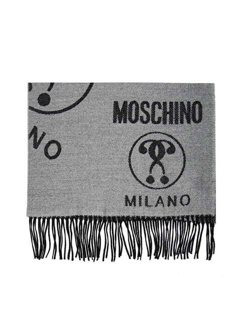 MOSCHINO JACQUARD Écharpe à franges gris - Écharpes