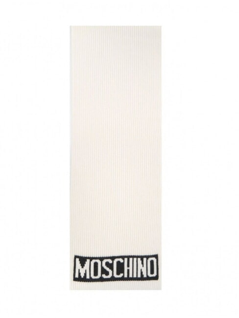 MOSCHINO LOGO Écharpe côtelée crème - Écharpes