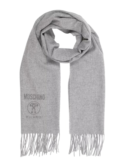 MOSCHINO BASIC Écharpe en laine à franges gris clair - Écharpes