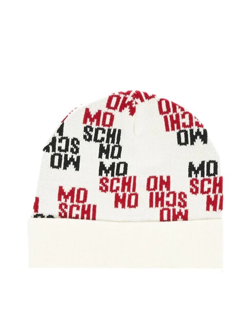 MOSCHINO LOGO BICOLOR Chapeau à revers crème - Bonnets