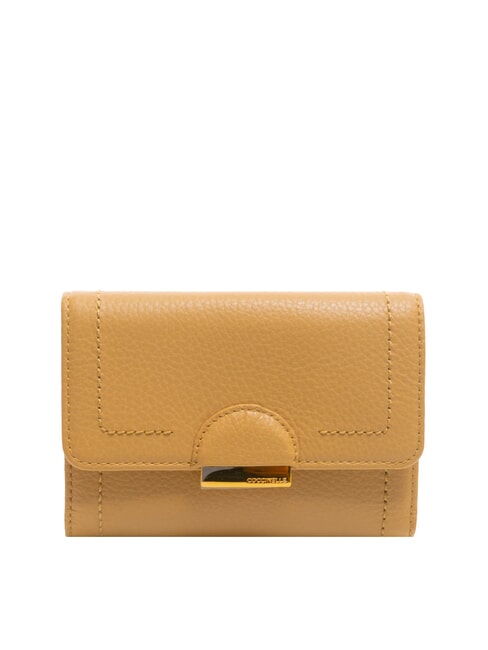 COCCINELLE TALEA Portefeuille moyen en cuir martelé beige frais - Portefeuilles Femme