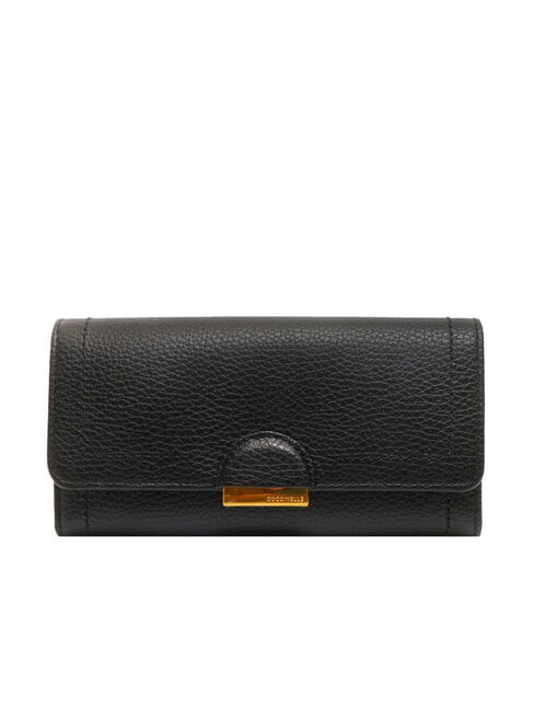 COCCINELLE TALEA Portefeuille continental en cuir martelé Noir - Portefeuilles Femme