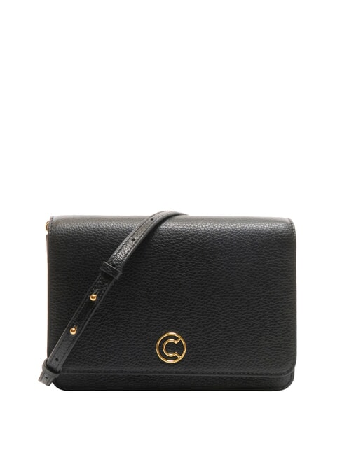 COCCINELLE TULIP Sac bandoulière en cuir martelé Noir - Sacs pour Femme