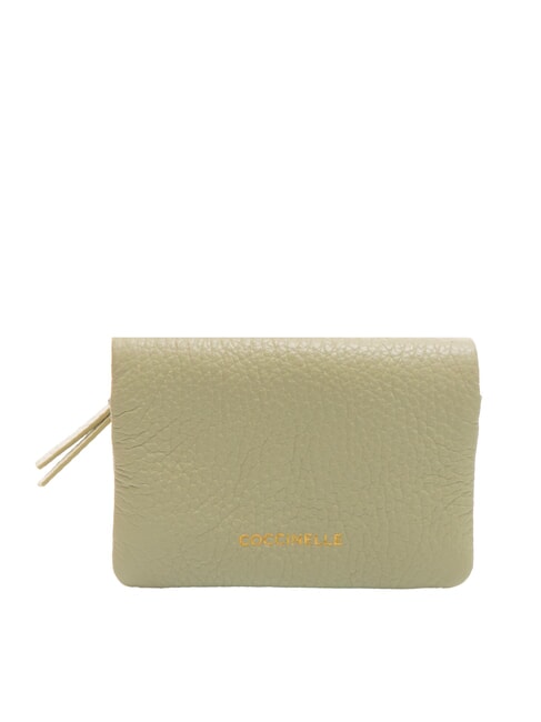 COCCINELLE SOFTY Porte-cartes en cuir martelé vert céladon - Portefeuilles Femme
