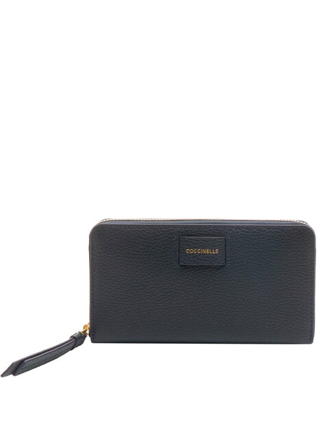COCCINELLE VOILE Grand portefeuille en cuir avec fermeture éclair bleu nuit - Portefeuilles Femme