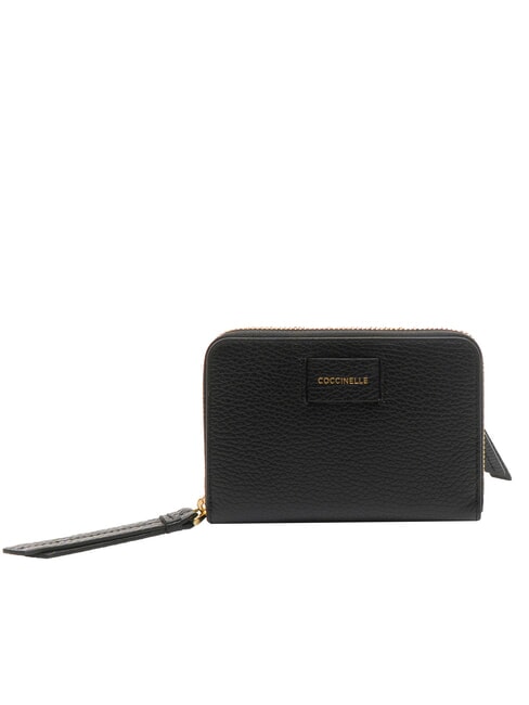 COCCINELLE VOILE Portefeuille en cuir à fermeture éclair de taille moyenne Noir - Portefeuilles Femme