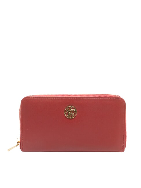YNOT RIBBON Grand portefeuille zippé cerise - Portefeuilles Femme