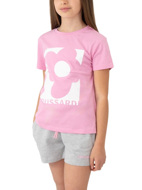 TRUSSARDI GRIGES Ensemble t-shirt et bermuda mélange rose/gris - Survêtements pour enfants