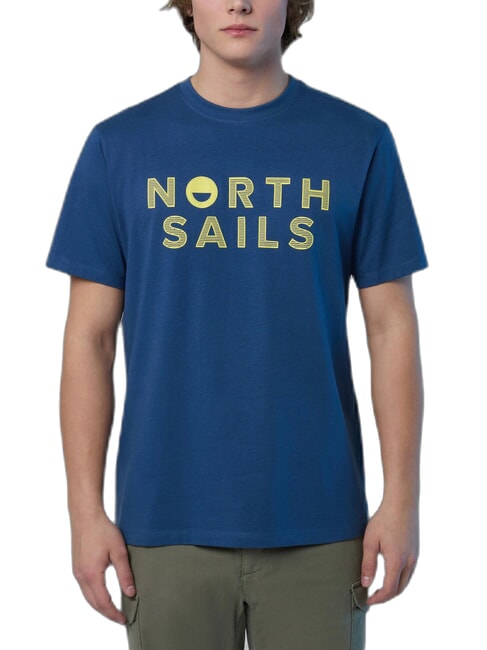 NORTH SAILS LINE PRINT T-shirt en coton avec maxi imprimé jean foncé - T-shirt