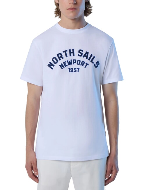NORTH SAILS NEWPORT T-shirt en coton avec logo en forme d'arche blanc - T-shirt