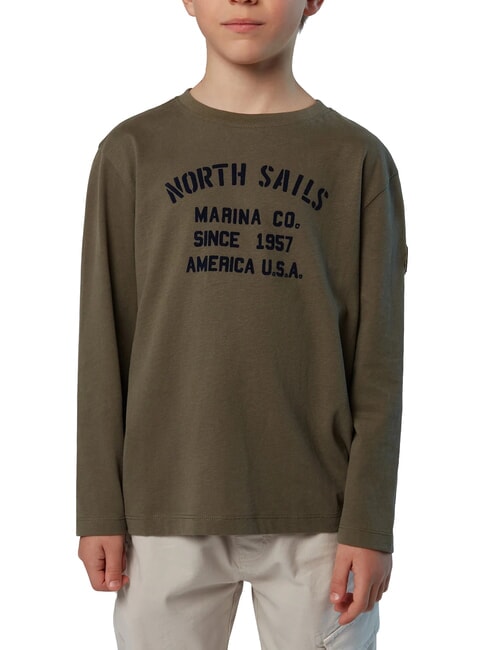 NORTH SAILS GRAPHIC KIDS chemise en coton à manches longues feuilles de thé - Tee-shirt enfant