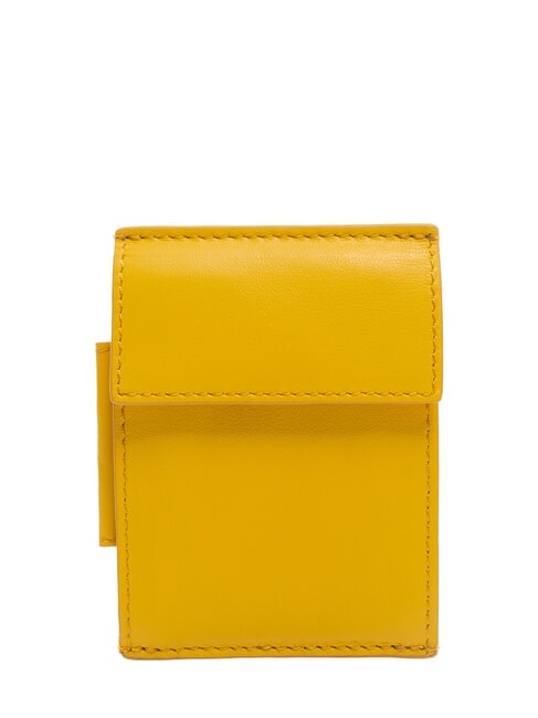 PIQUADRO URBAN Porte-monnaie / porte-cartes en cuir jaune - Portefeuilles Homme