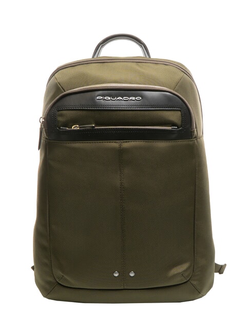 PIQUADRO LINK Sac à dos en cuir et tissu, support pc 15,6" VERT - Sacs à dos pour ordinateur portable