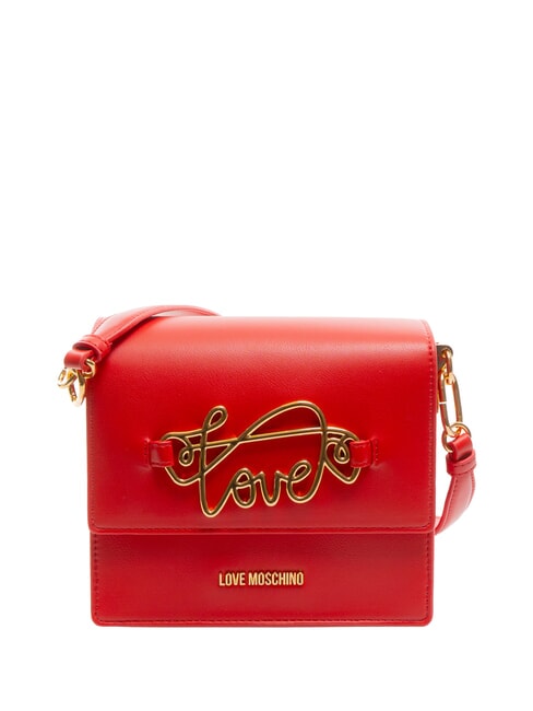 LOVE MOSCHINO CURSIVE LOGO Sac à bandoulière avec bandoulière ROUGE - Sacs pour Femme