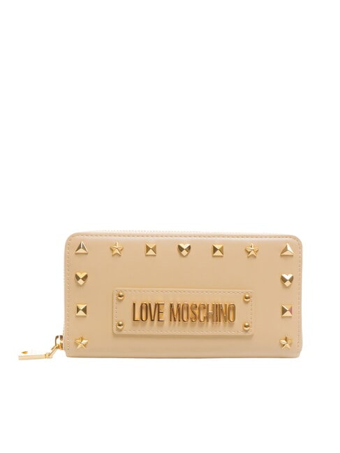 LOVE MOSCHINO BORCHIE Portefeuille zippé beige - Portefeuilles Femme