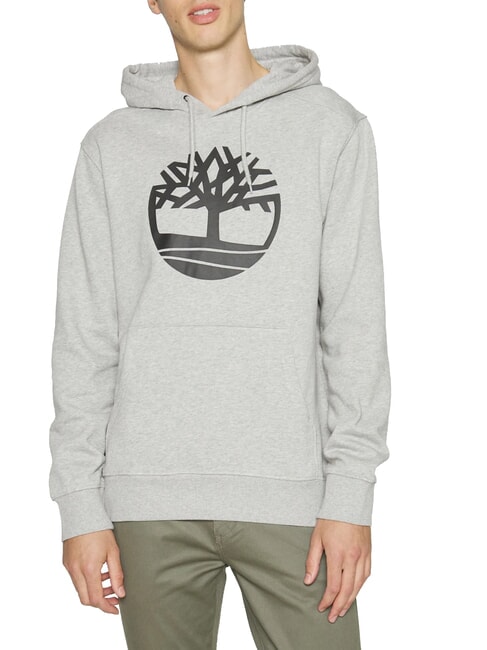TIMBERLAND TREE LOGO Sweatshirt à capuche gris moyen chiné - Pulls molletonnés